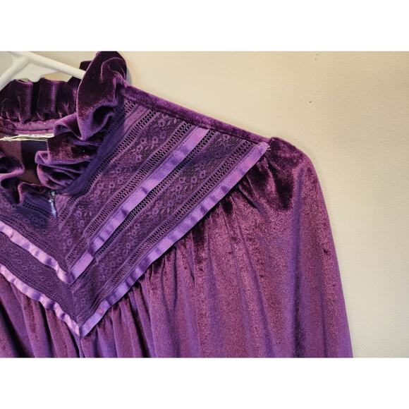 Gilligan & O'Malley Purple Maxi Robe Granny Women's Medium Pullover - Picture 5 of 8